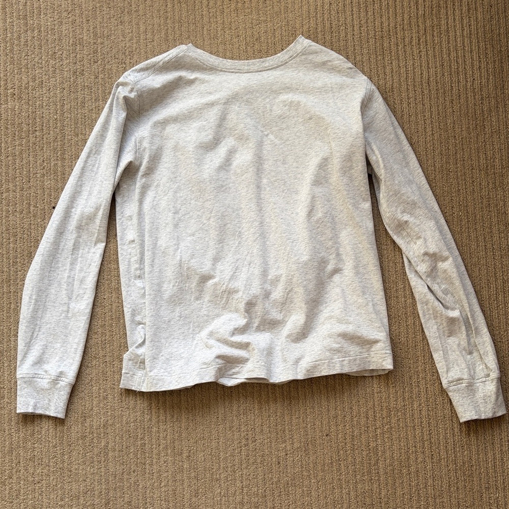 Lululemon All Yours Organic Cotton Long-Sleeve Shirt, XS, Heathered Core Grey